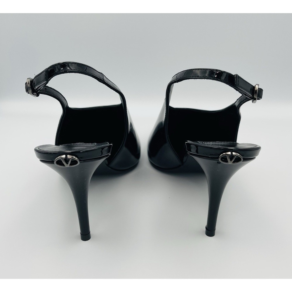 Valentino Garavani Le Salon Nero Patent Leather Slingback Pump Size 38 US 8 - Picture 8 of 9